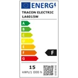 Gömb búrájú LED fényforrás 230 VAC, 15 W, 2700 K, E27, 1620 lm, 250°, A60, EEI=F