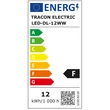 Energ Beépíthető LED mélysugárzó, fehér 220-240 VAC, 12 W, 850 lm, D=168 mm, 2700 K, IP40, EEI=F