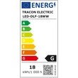 Energ Falon kívüli LED mélysugárzó, kerek, fehér 85-265 VAC; 18 W; 1200 lm; D=220 mm, 2700 K; IP40, EEI=G