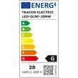 Energ Falon kívüli, négyzetes LED lámpatest, 220-240 VAC; 28 W; 1900 lm; 295×295×38mm, 4000K; IP40