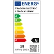 Energ Védett, beépíthető LED mélysugárzó, fehér 230 VAC, 18 W, 4000 K, 1450 lm, IP44, EEI=G