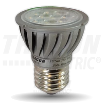 Power LED fényforrás 230VAC, 7 W, 2700 K, E27, 450 lm, 40°