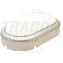 Műanyag házas LED hajólámpa ezüst kerettel, ovális 230 V, 50 Hz, 15 W, 4000 K, 1050 lm, IP54, ABS+PC