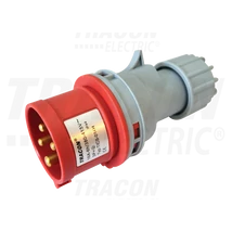 Ipari csatlakozó dugó, külső tömítőszelencével 16A, 400V, 3P+E, 6h, IP44