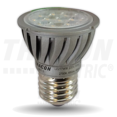 Power LED fényforrás 230VAC, 7 W, 2700 K, E27, 450 lm, 40°