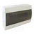 Falon kívüli elosztódoboz, füstszínű ajtóval, N/PE sínnel 1×18 modul, IP40, H×W×D=220×365×75mm